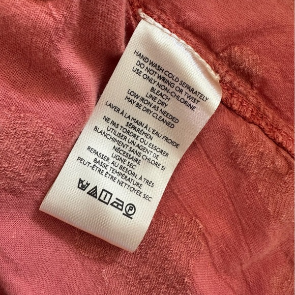 Anthropologie Pilcro Orange Textured Floral Button Front Midi Dress Womens Small - Picture 7 of 10